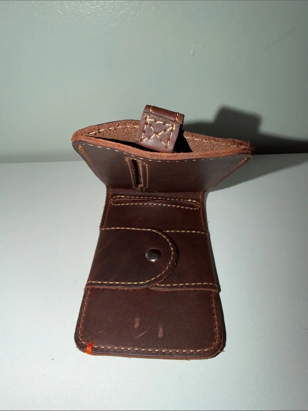 Pad & Quill Brown Slim Leather Zip Card & Key Holder